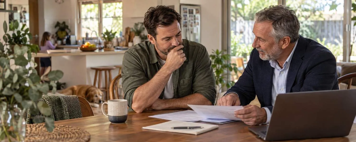 Homeowner Consulting With Senior Mortgage Broker